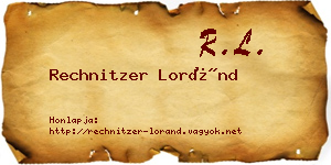 Rechnitzer Loránd névjegykártya