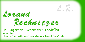 lorand rechnitzer business card